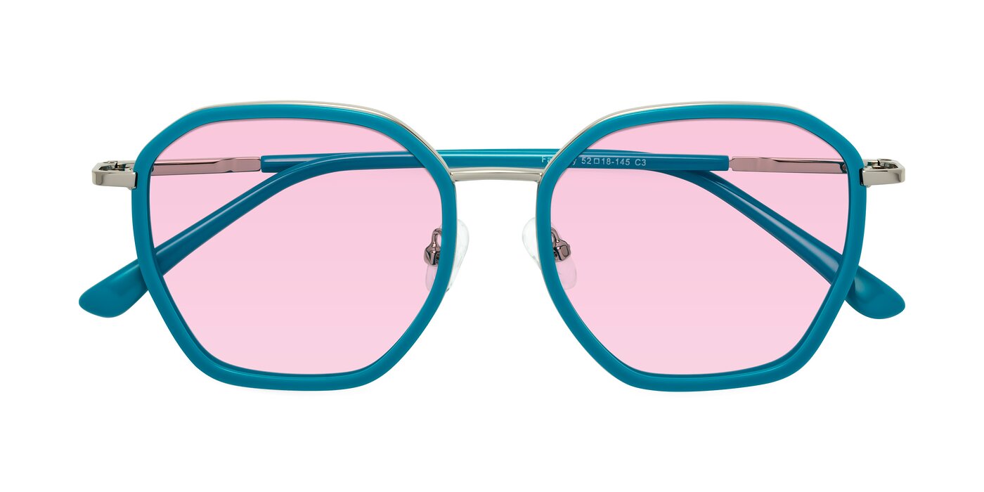 Fammily - Teal / Silver Tinted Sunglasses