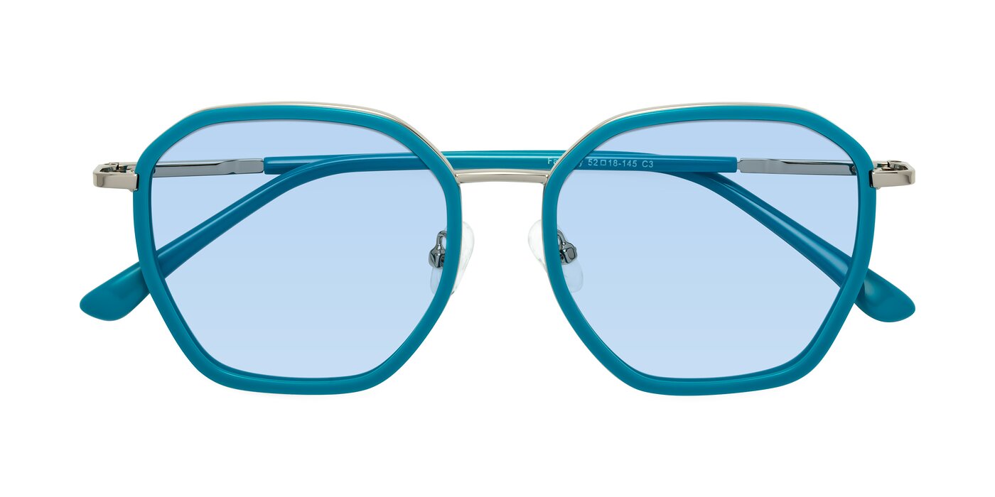 Fammily - Teal / Silver Tinted Sunglasses