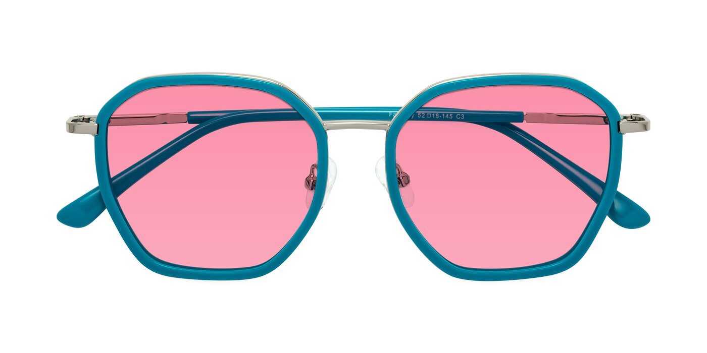 Fammily - Teal / Silver Tinted Sunglasses