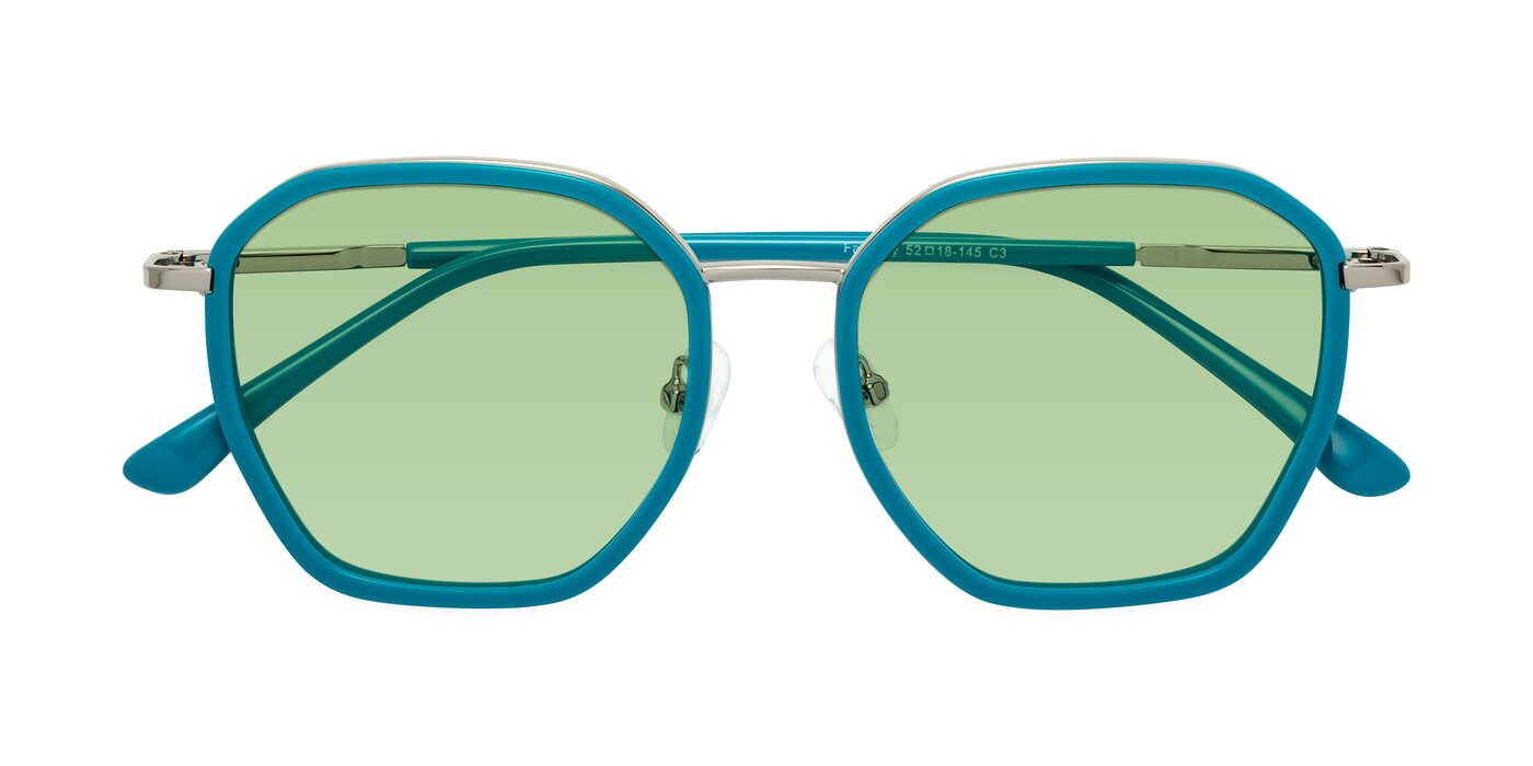 Fammily - Teal / Sliver Tinted Sunglasses