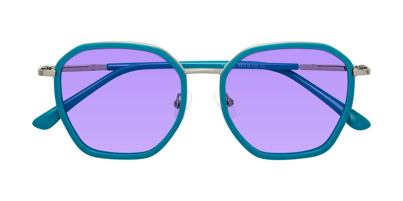 Fammily - Teal / Silver Tinted Sunglasses