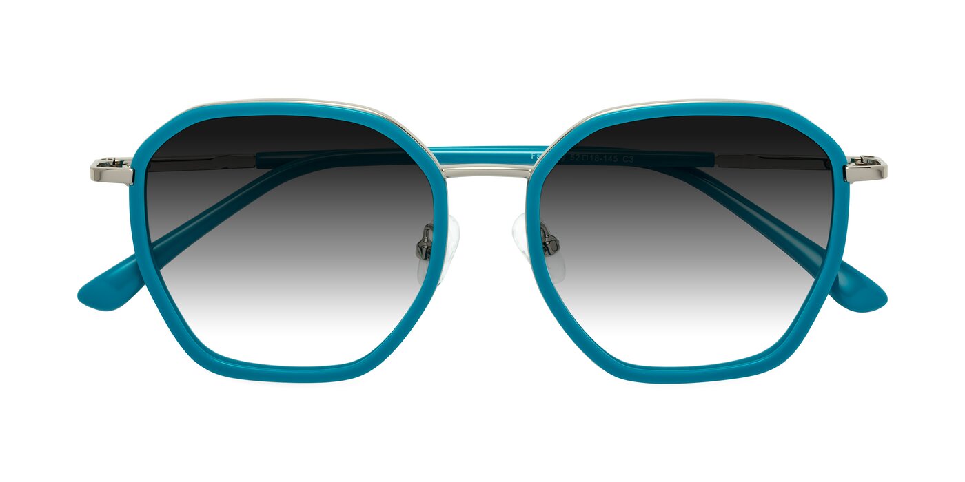 Fammily - Teal / Silver Gradient Sunglasses