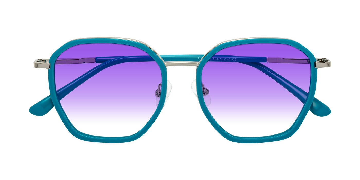 Fammily - Teal / Silver Gradient Sunglasses