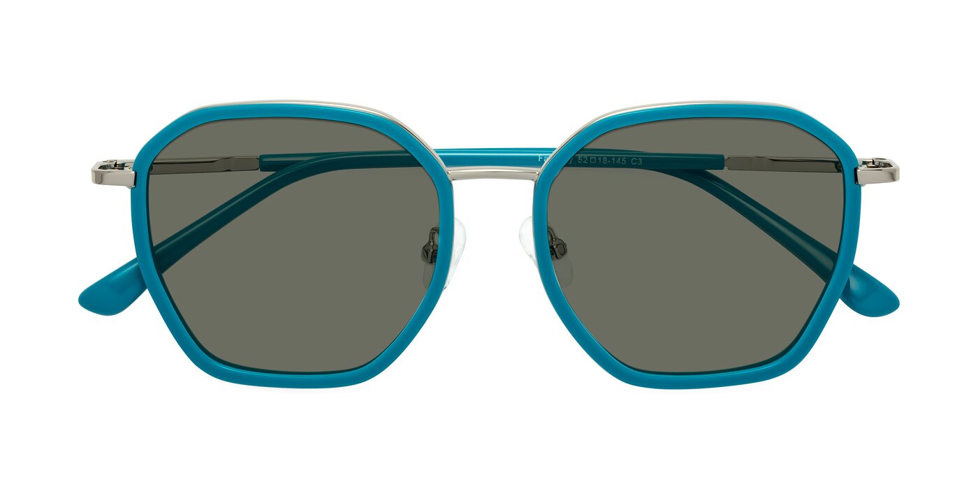 Fammily - Teal / Silver Polarized Sunglasses