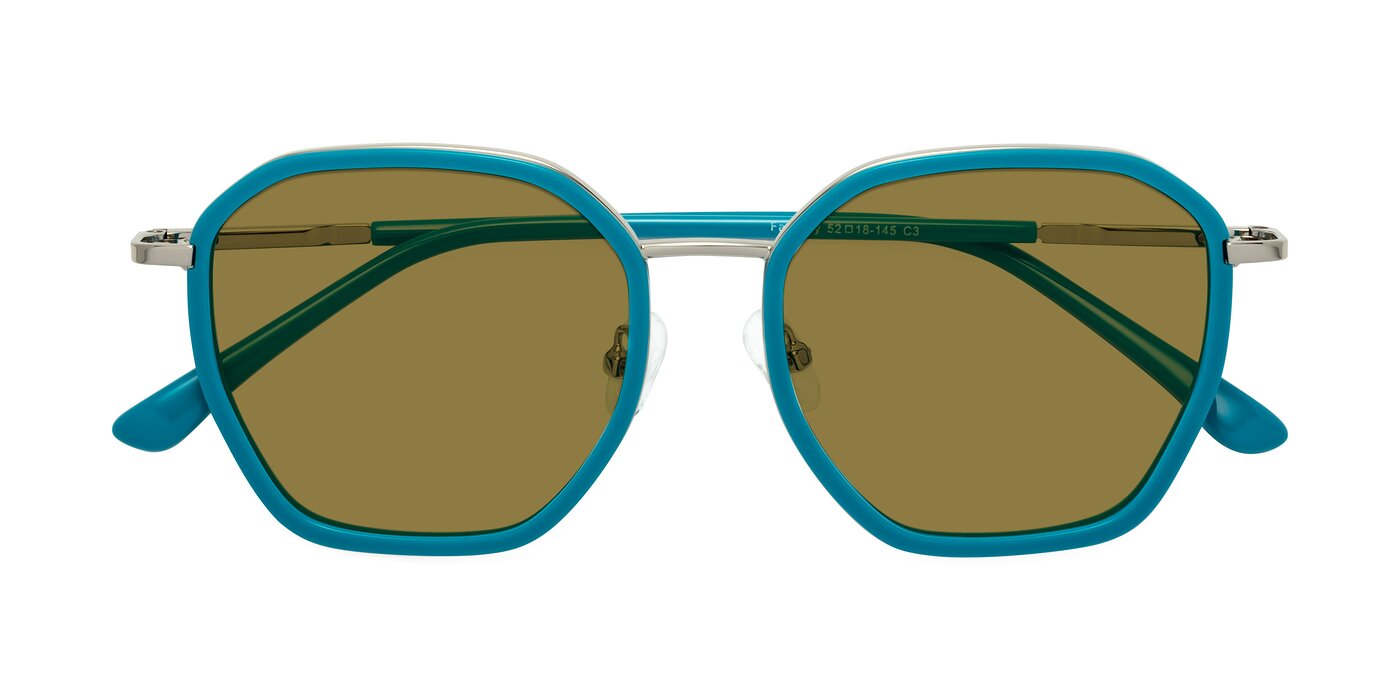 Fammily - Teal / Silver Polarized Sunglasses