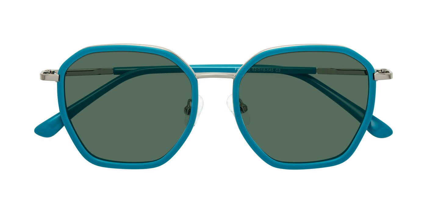 Fammily - Teal / Silver Polarized Sunglasses