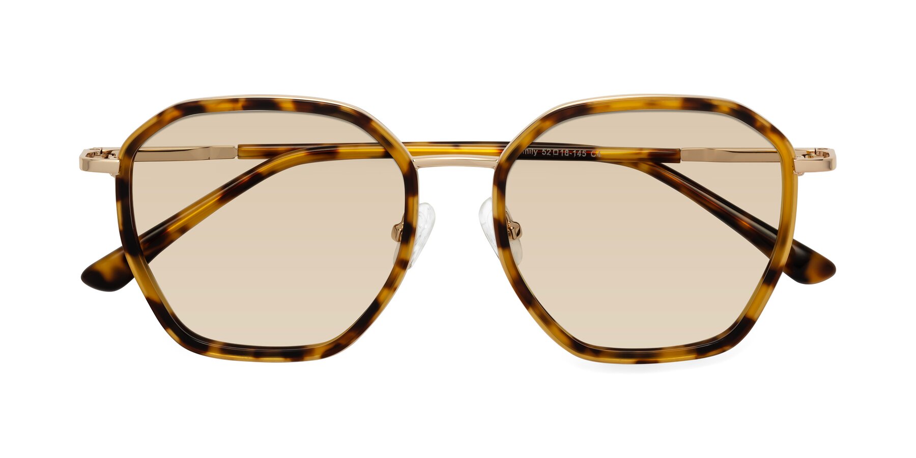 Folded Front of Fammily in Tortoise-Gold with Light Brown Tinted Lenses