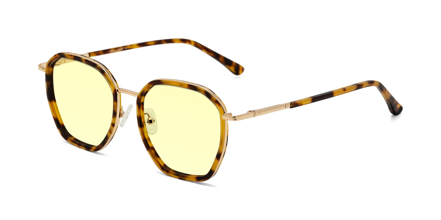 Angle of Fammily in Tortoise-Gold with Light Yellow Tinted Lenses