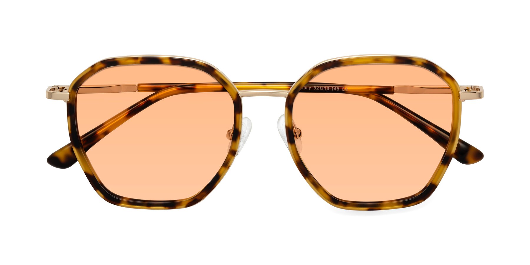 Folded Front of Fammily in Tortoise-Gold with Light Orange Tinted Lenses