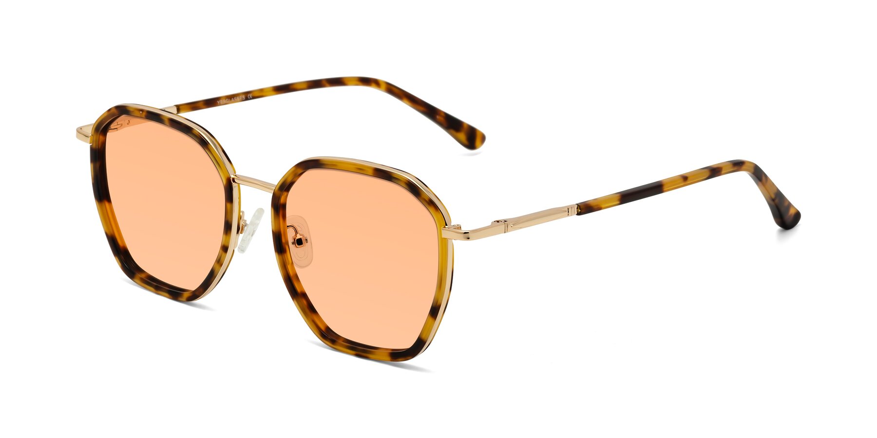 Angle of Fammily in Tortoise-Gold with Light Orange Tinted Lenses