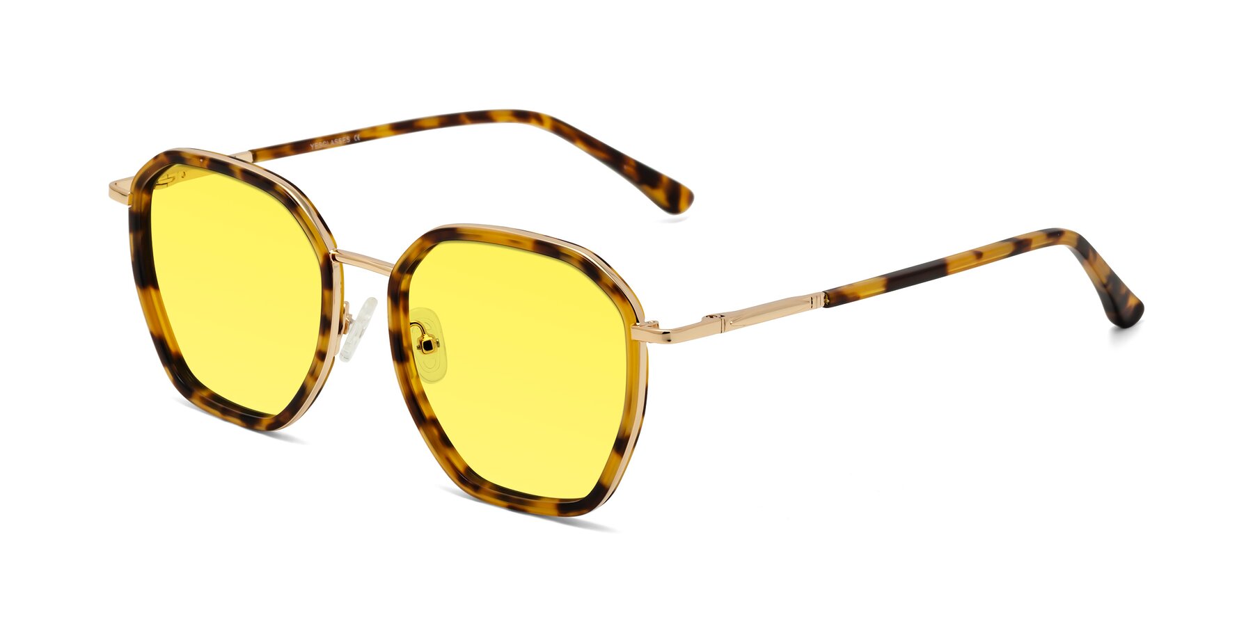 Angle of Fammily in Tortoise-Gold with Medium Yellow Tinted Lenses