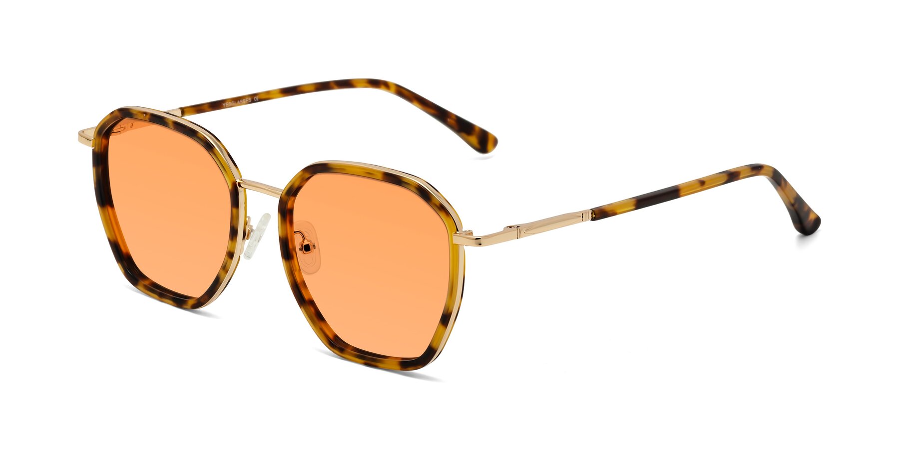 Angle of Fammily in Tortoise-Gold with Medium Orange Tinted Lenses