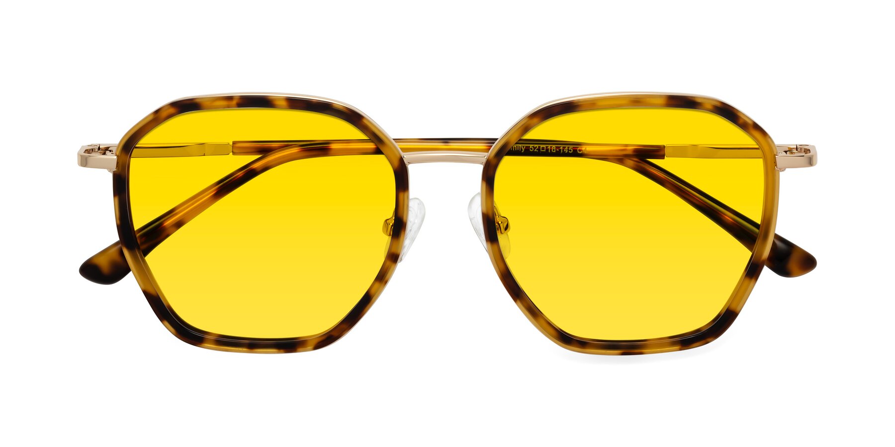 Folded Front of Fammily in Tortoise-Gold with Yellow Tinted Lenses