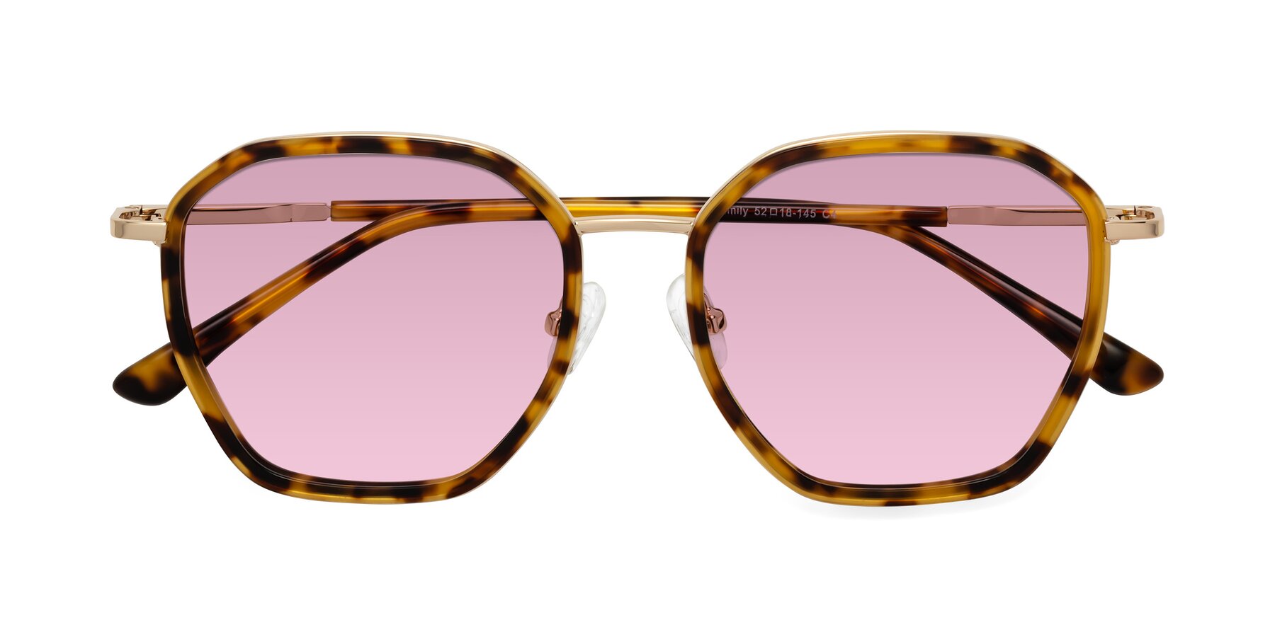 Folded Front of Fammily in Tortoise-Gold with Light Wine Tinted Lenses