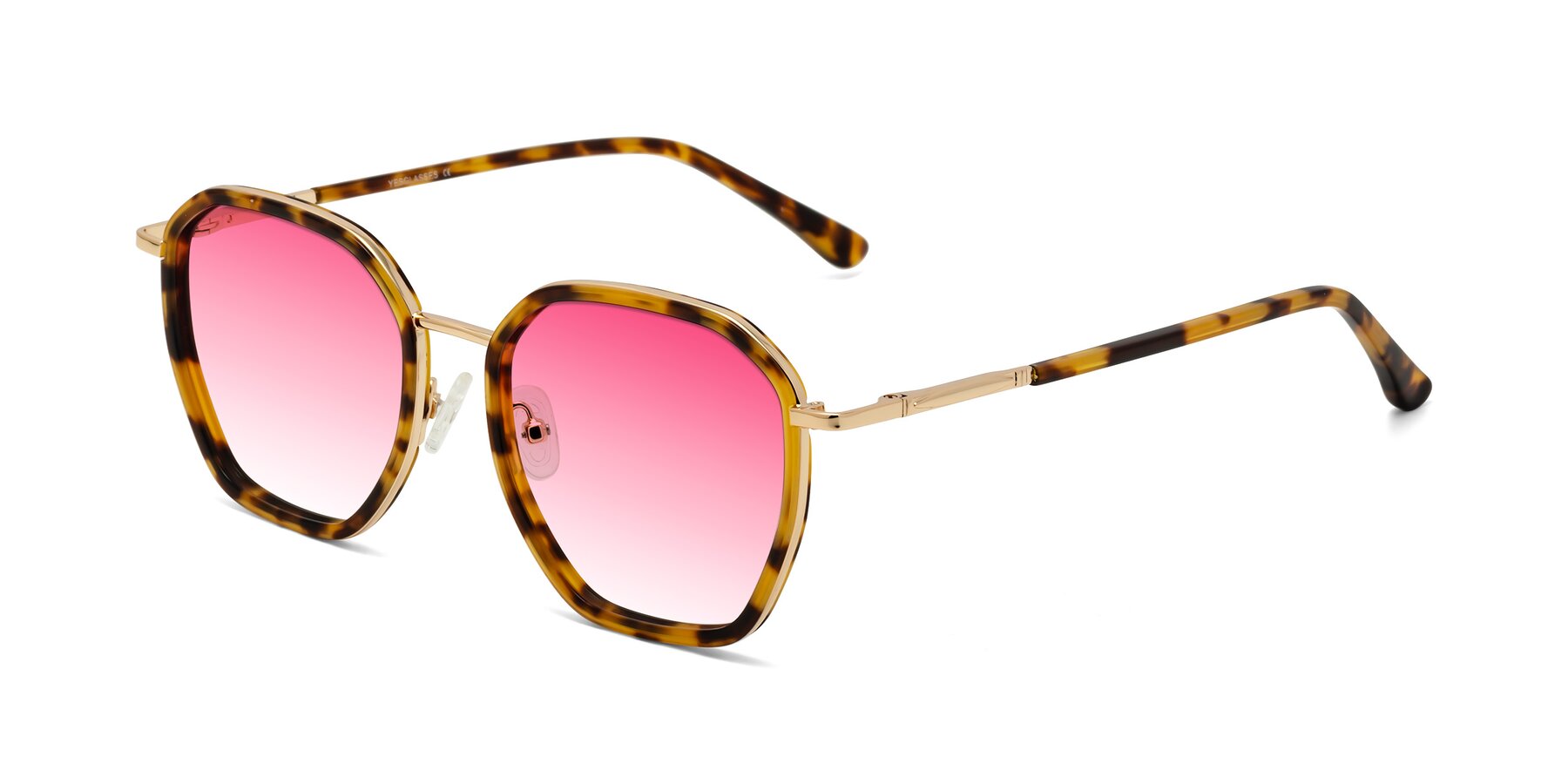 Angle of Fammily in Tortoise-Gold with Pink Gradient Lenses