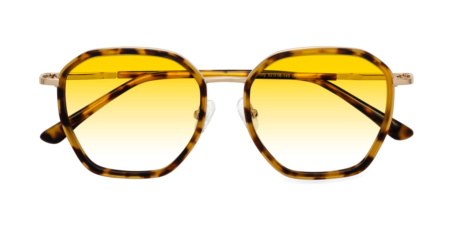 Folded Front of Fammily in Tortoise-Gold with Yellow Gradient Lenses