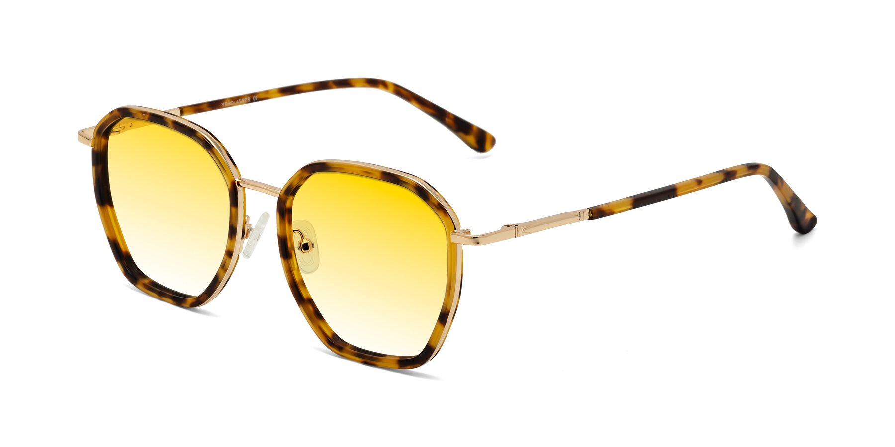 Angle of Fammily in Tortoise-Gold with Yellow Gradient Lenses