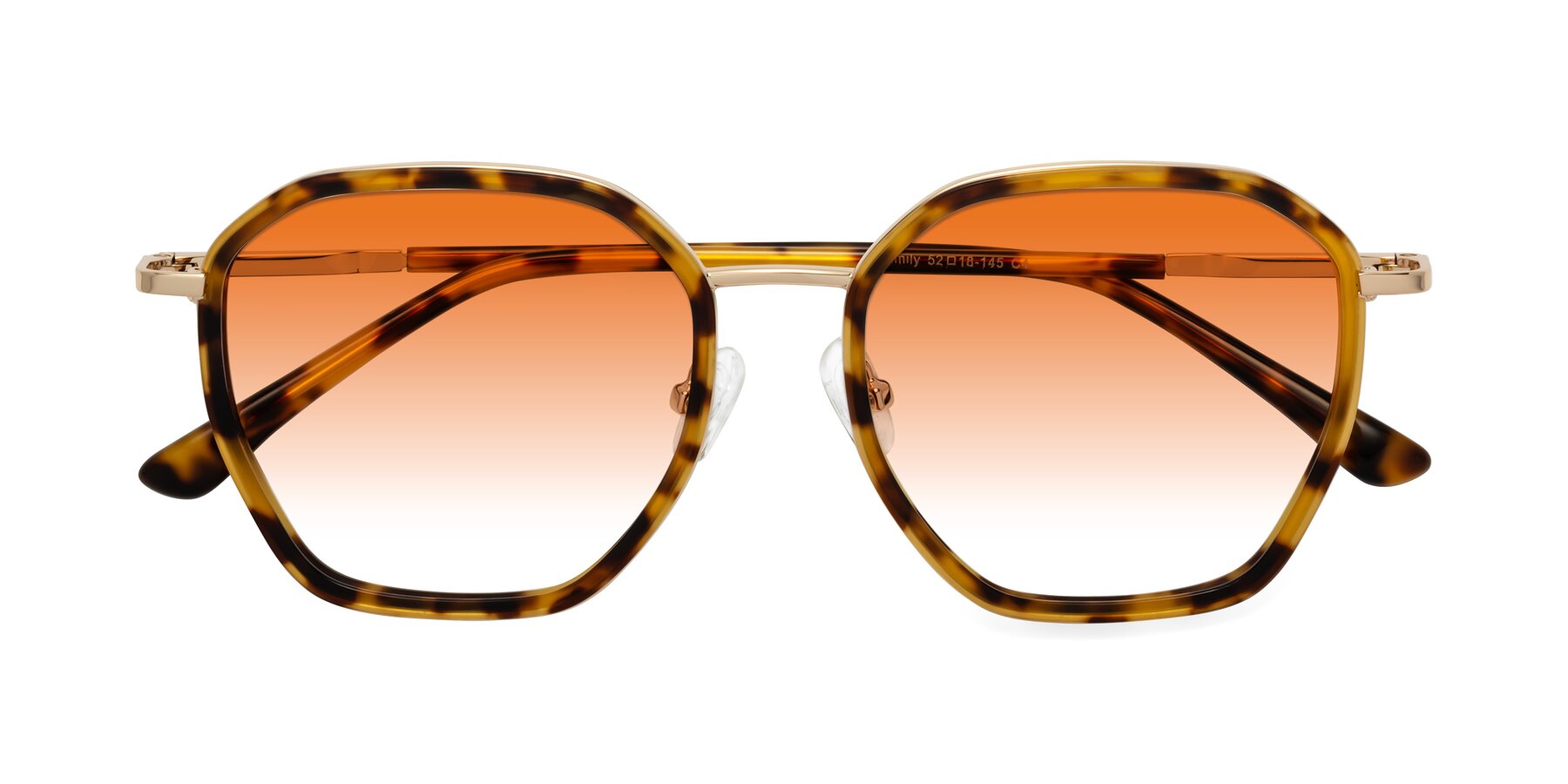 Folded Front of Fammily in Tortoise-Gold with Orange Gradient Lenses