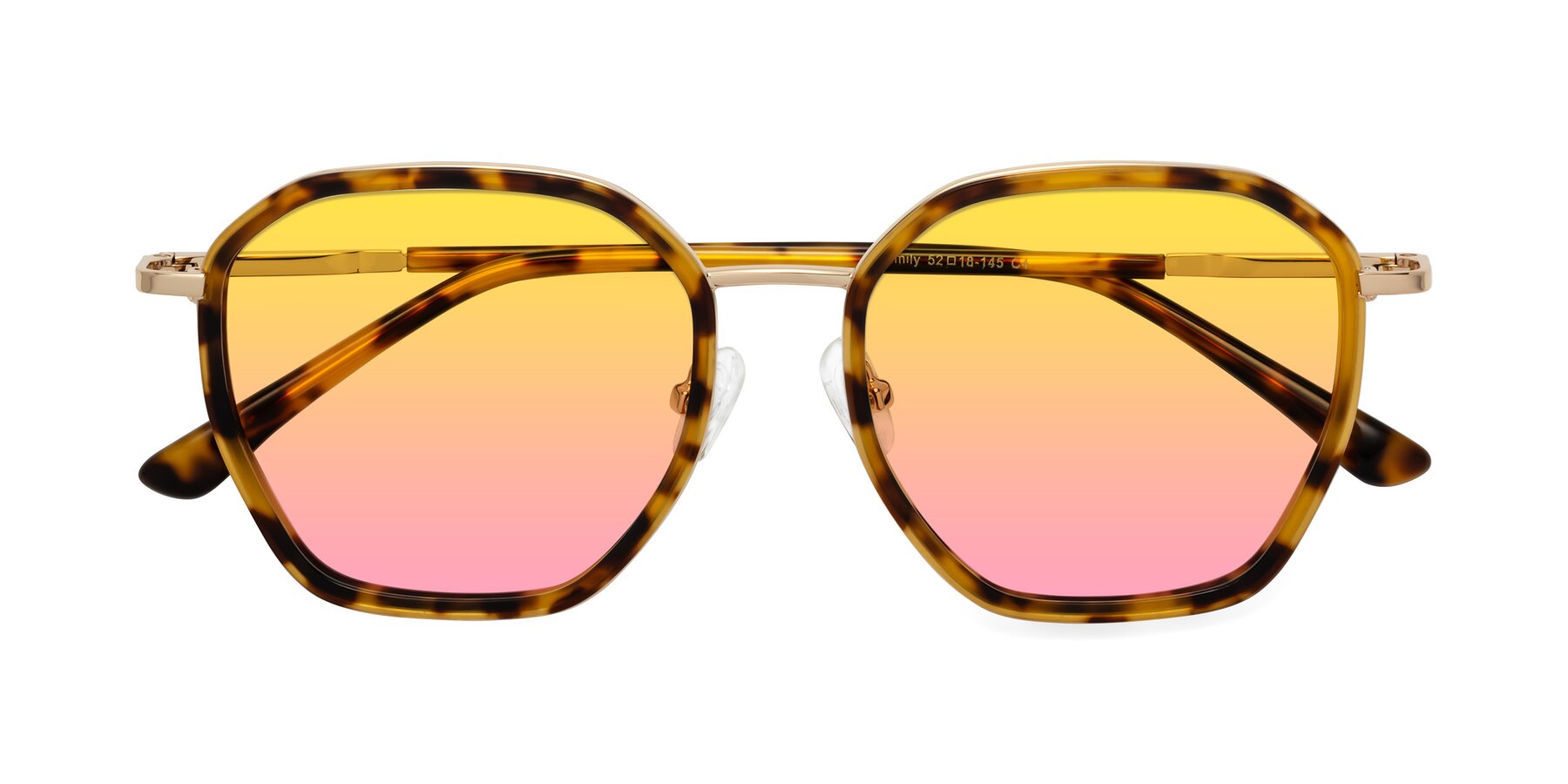 Folded Front of Fammily in Tortoise-Gold with Yellow / Pink Gradient Lenses