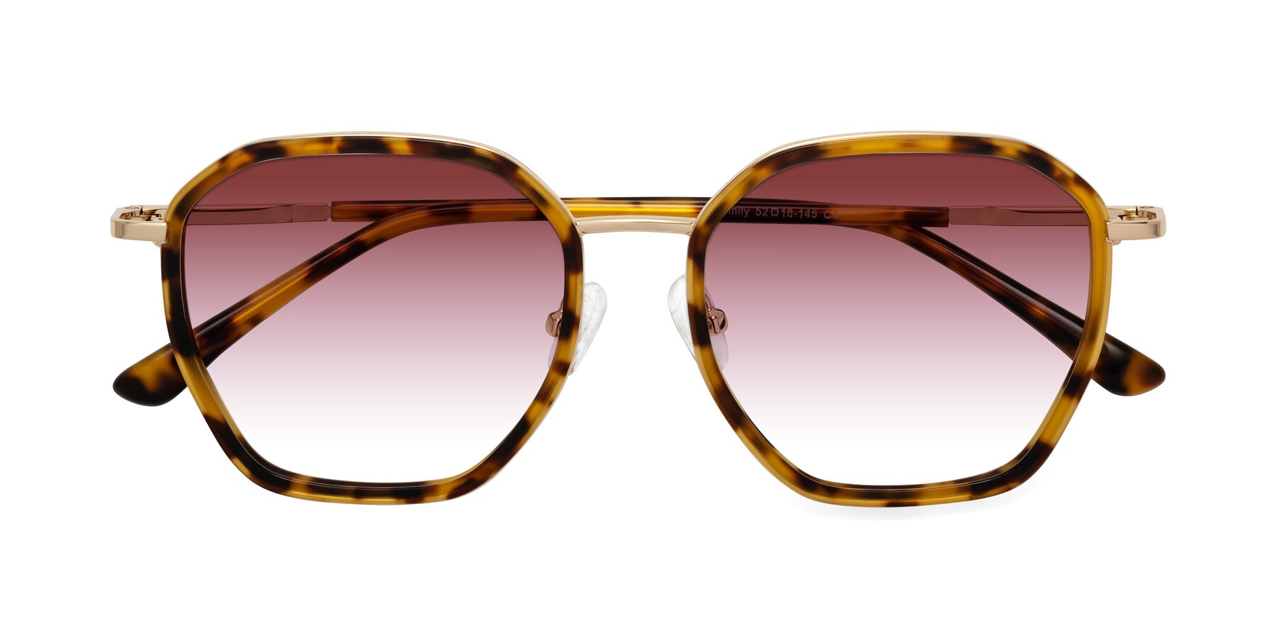 Folded Front of Fammily in Tortoise-Gold with Garnet Gradient Lenses