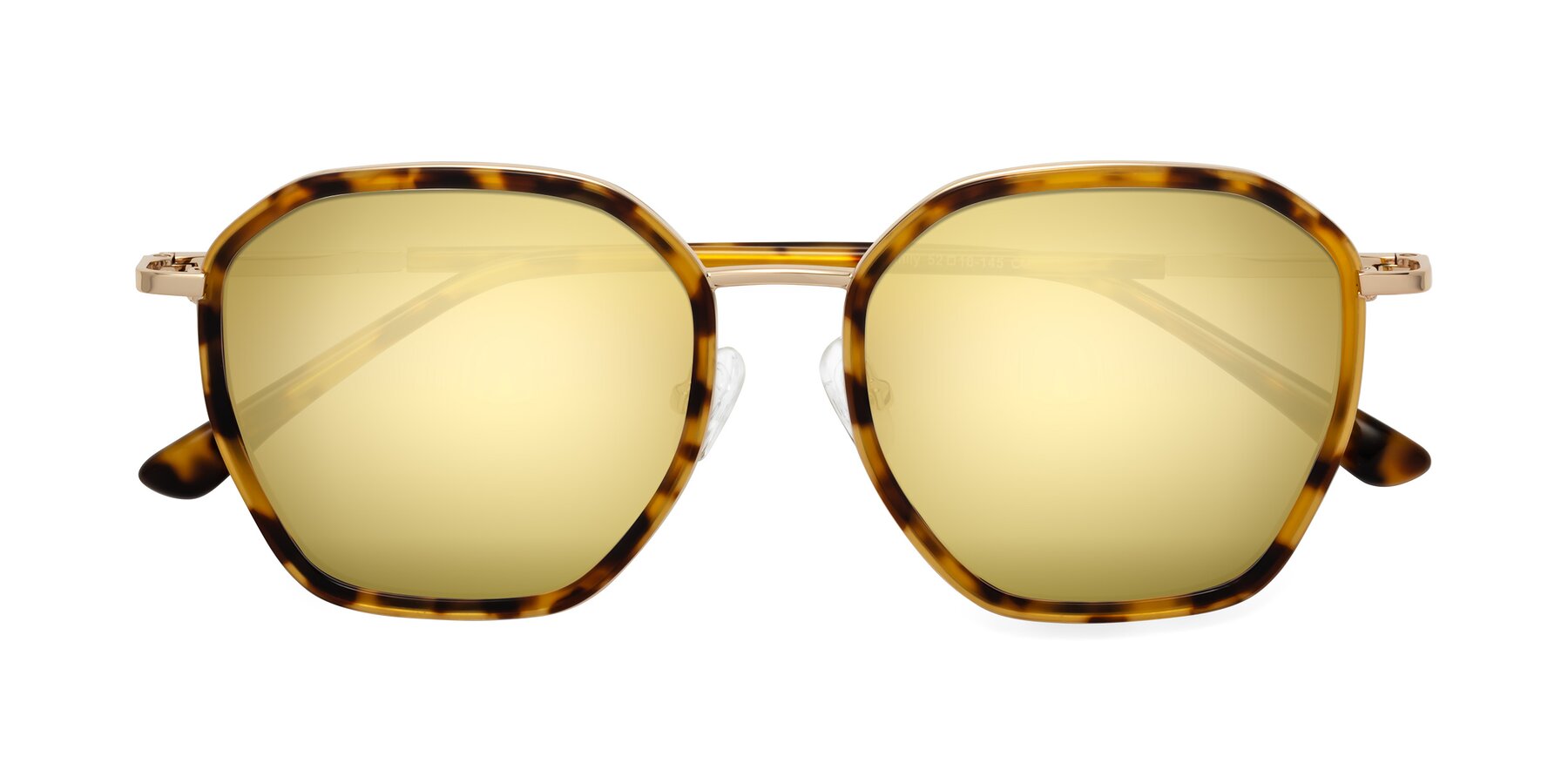 Folded Front of Fammily in Tortoise-Gold with Gold Mirrored Lenses