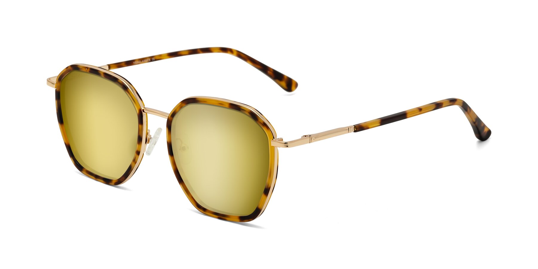 Angle of Fammily in Tortoise-Gold with Gold Mirrored Lenses