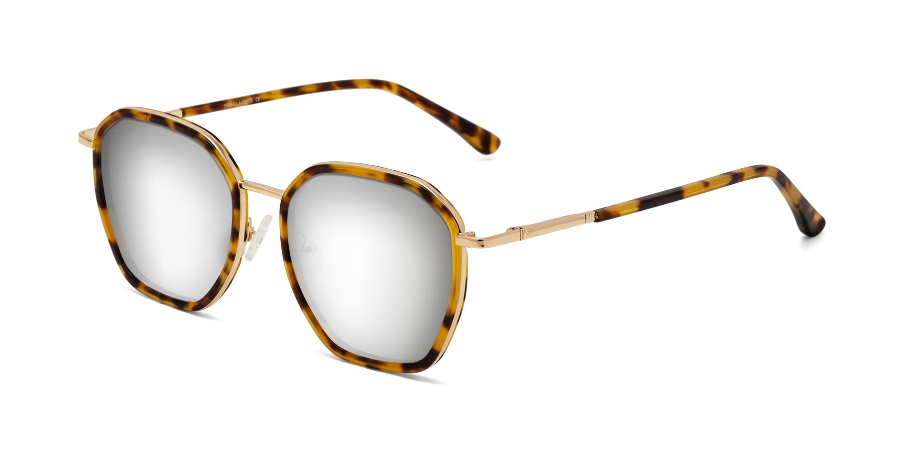 Angle of Fammily in Tortoise-Gold with Silver Mirrored Lenses