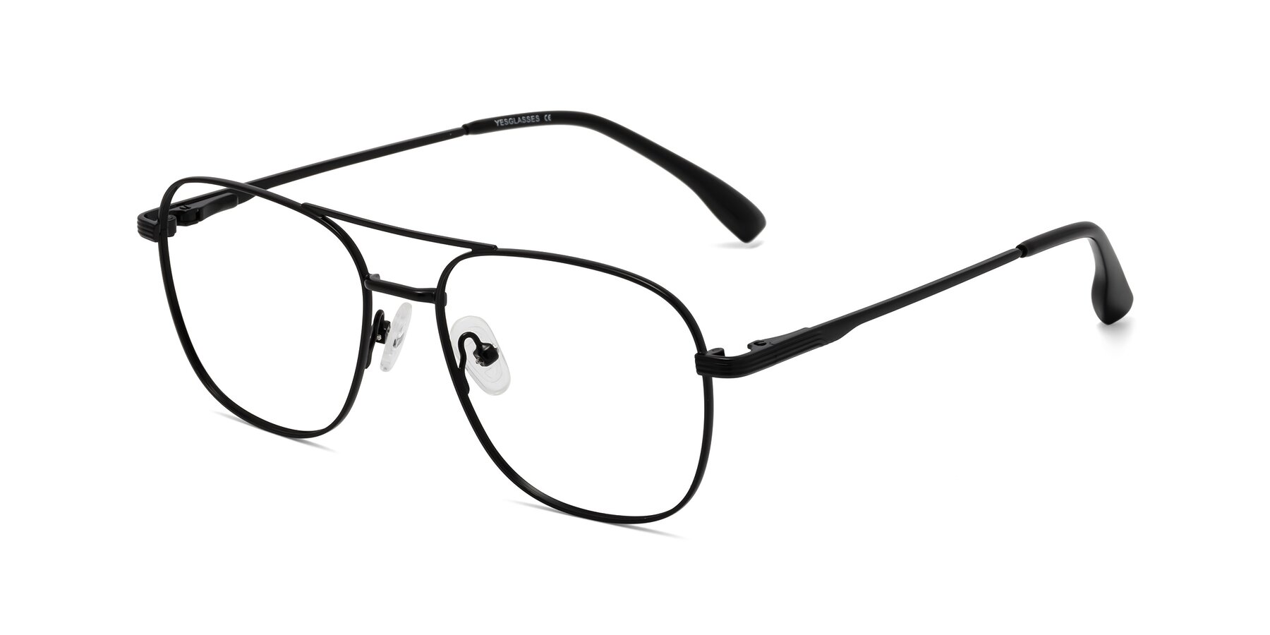 Angle of Summer in Black with Clear Eyeglass Lenses