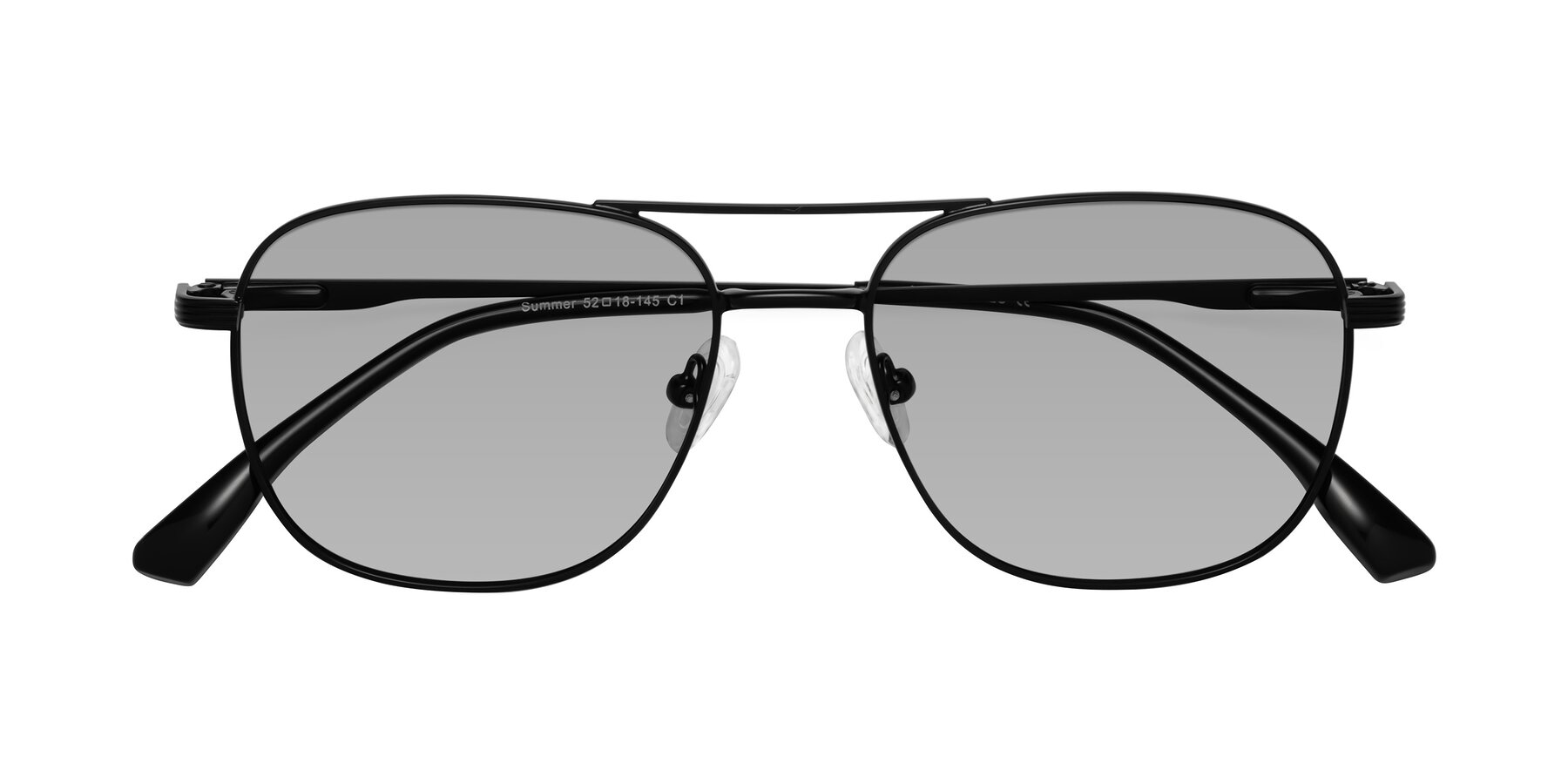 Folded Front of Summer in Black with Light Gray Tinted Lenses