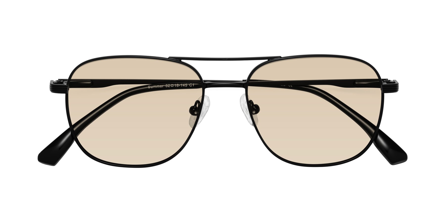 Folded Front of Summer in Black with Light Brown Tinted Lenses