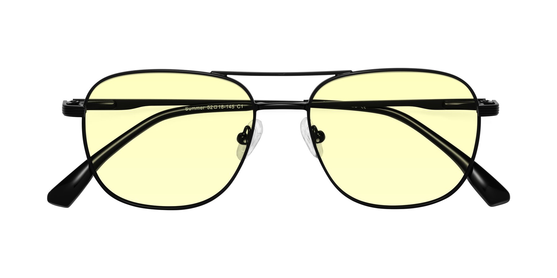 Folded Front of Summer in Black with Light Yellow Tinted Lenses