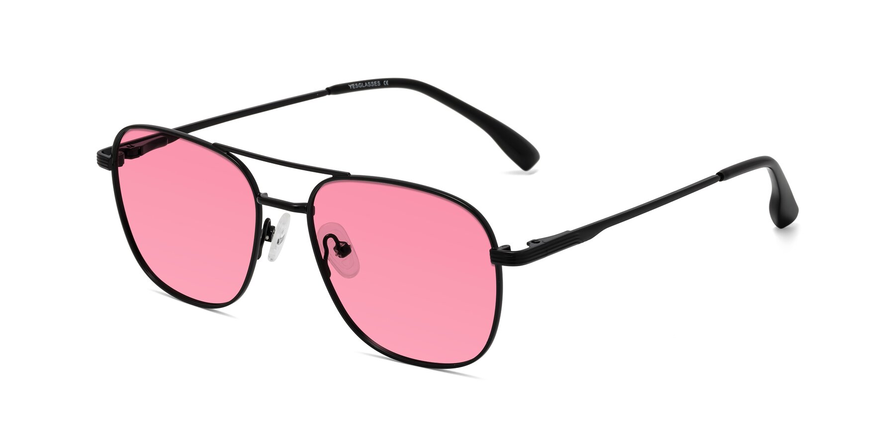 Angle of Summer in Black with Pink Tinted Lenses