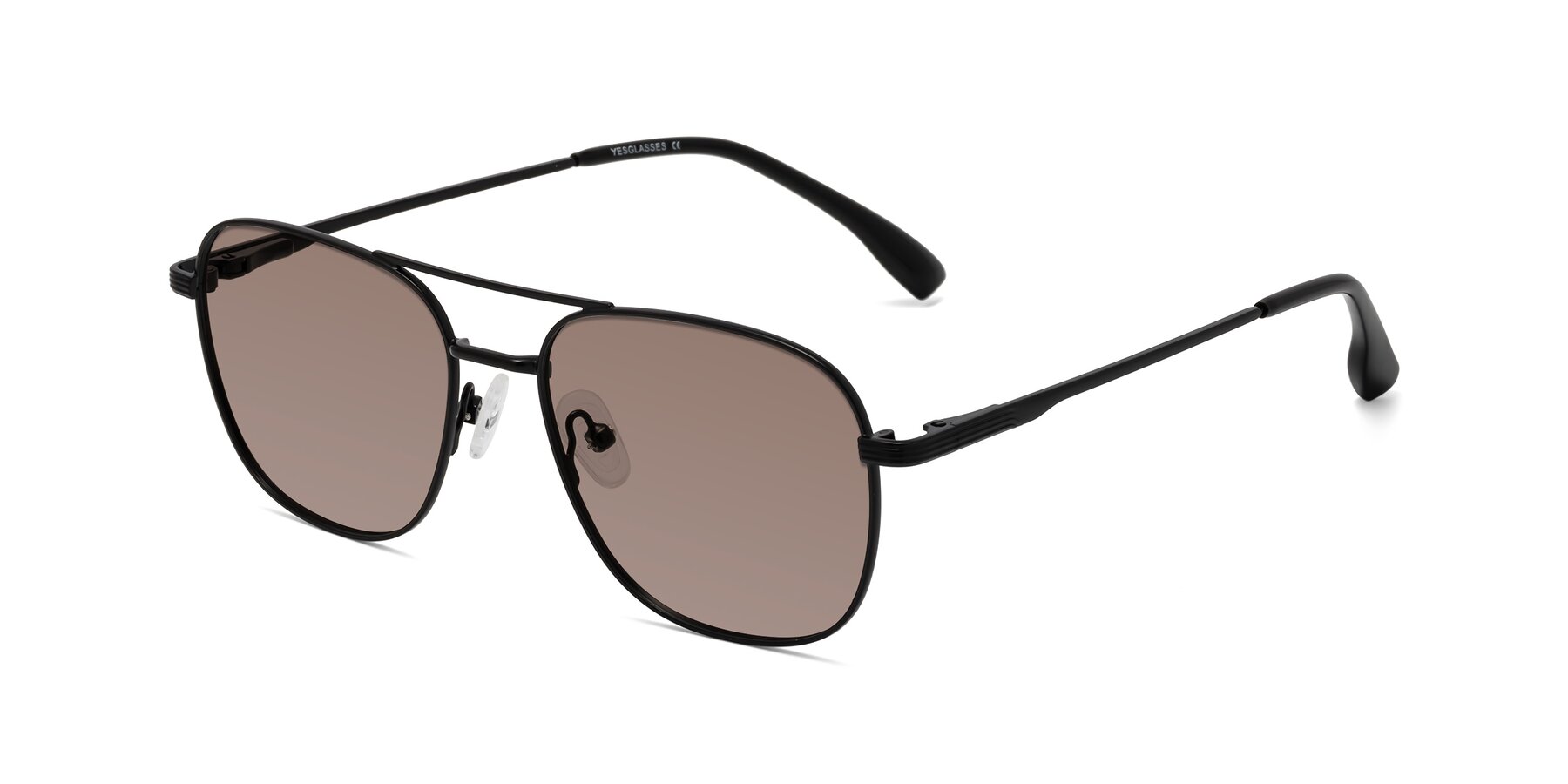 Angle of Summer in Black with Medium Brown Tinted Lenses