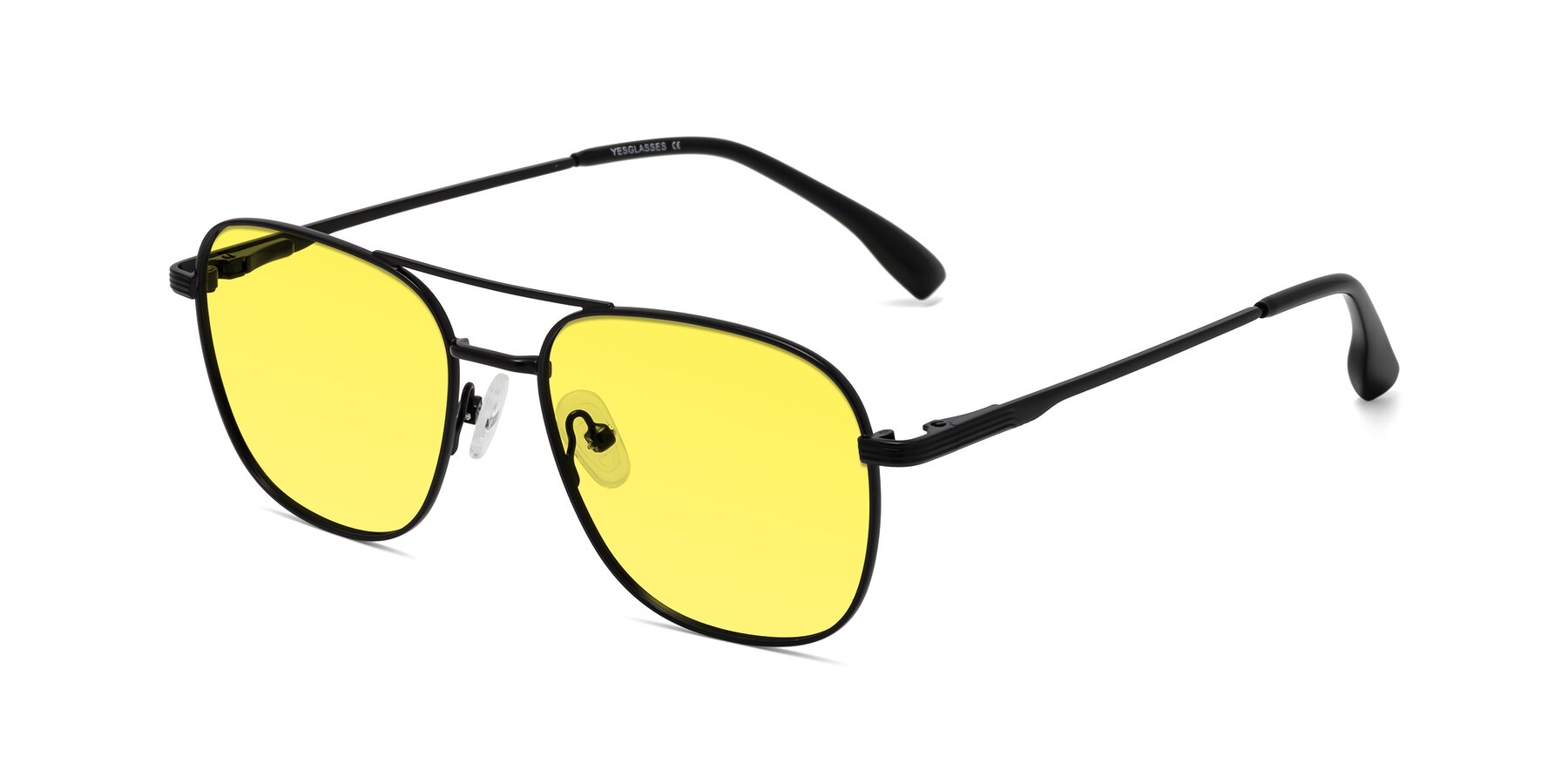 Angle of Summer in Black with Medium Yellow Tinted Lenses