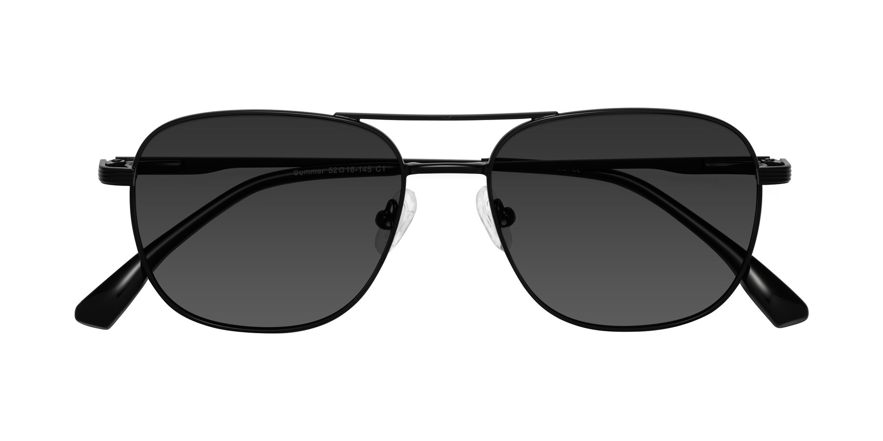 Folded Front of Summer in Black with Gray Tinted Lenses