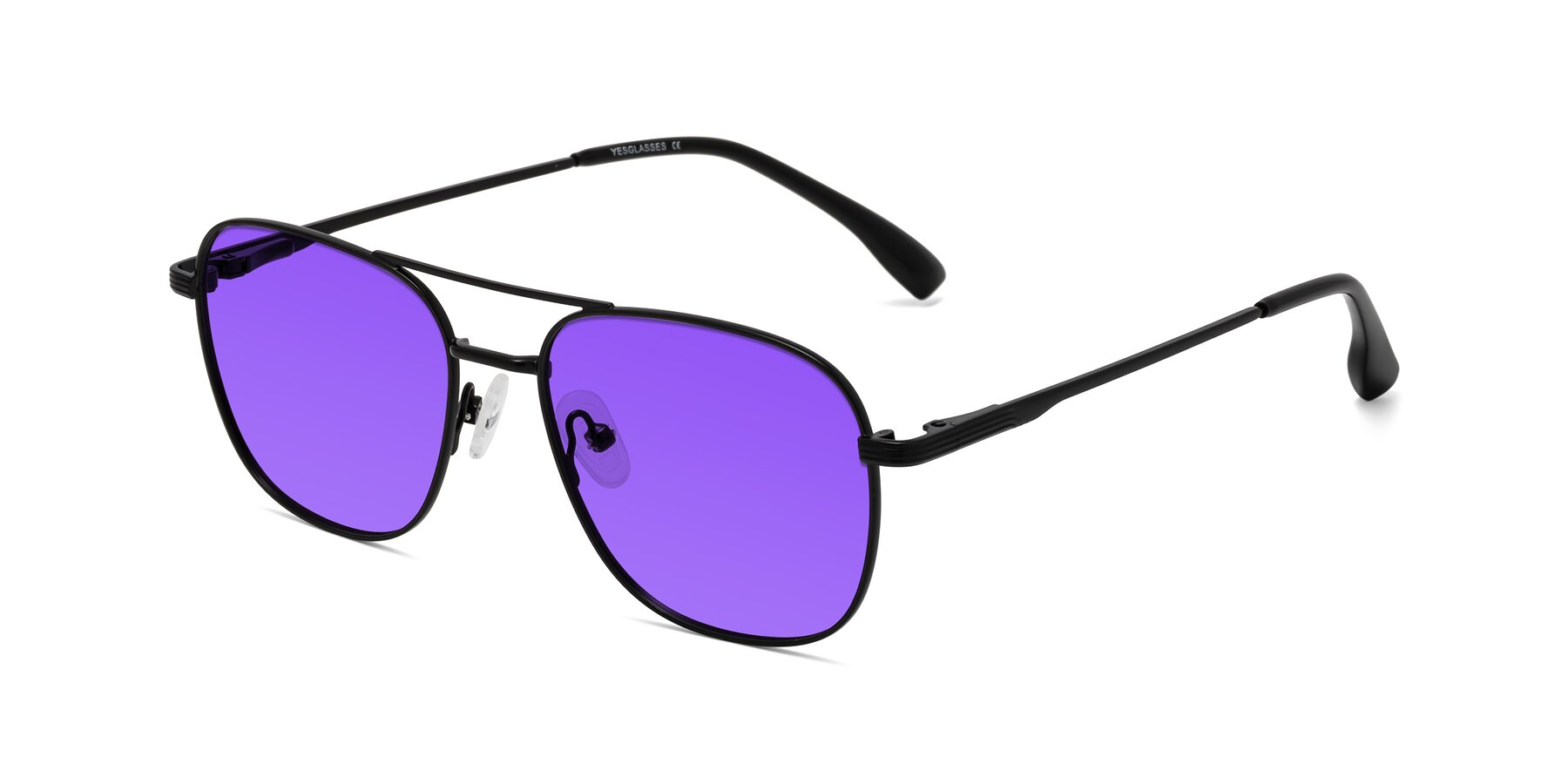 Angle of Summer in Black with Purple Tinted Lenses