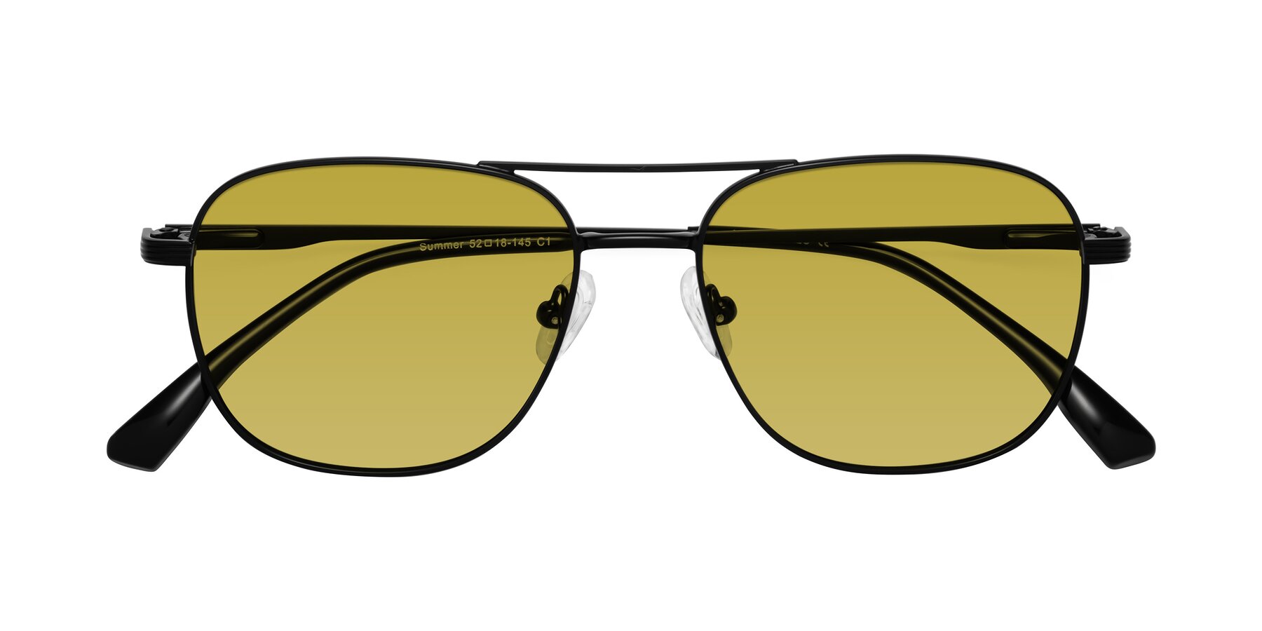 Folded Front of Summer in Black with Champagne Tinted Lenses