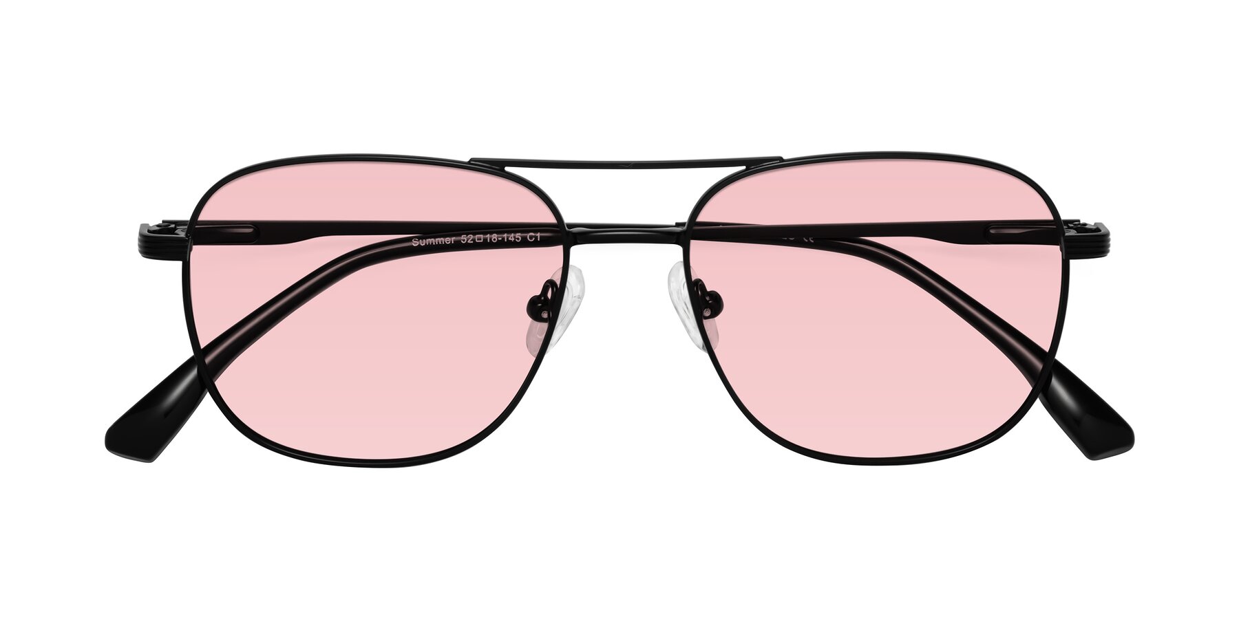 Folded Front of Summer in Black with Light Garnet Tinted Lenses