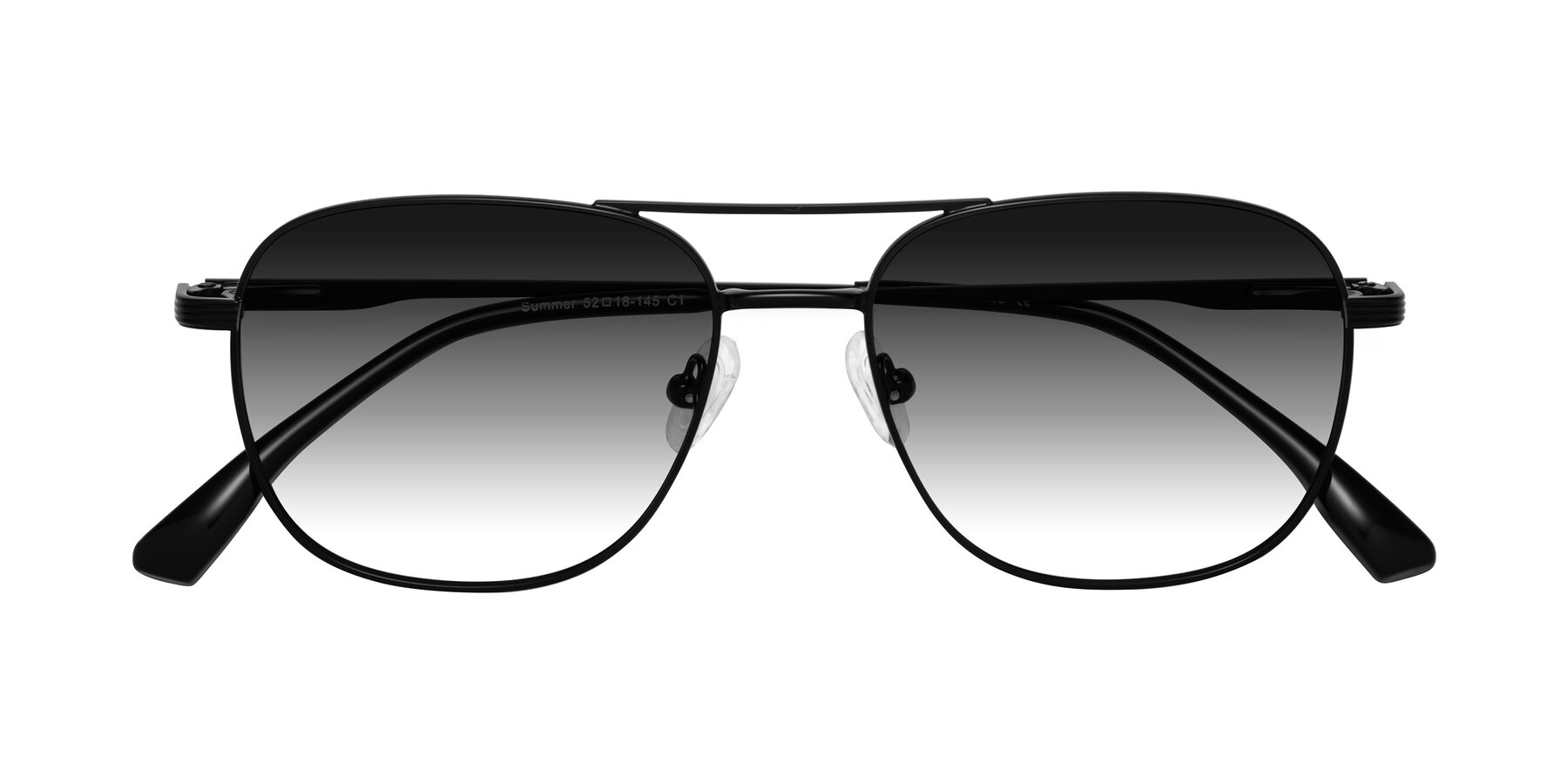 Folded Front of Summer in Black with Gray Gradient Lenses