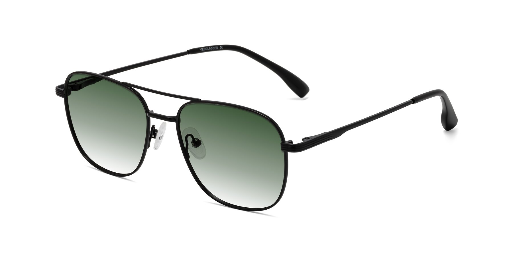 Angle of Summer in Black with Green Gradient Lenses