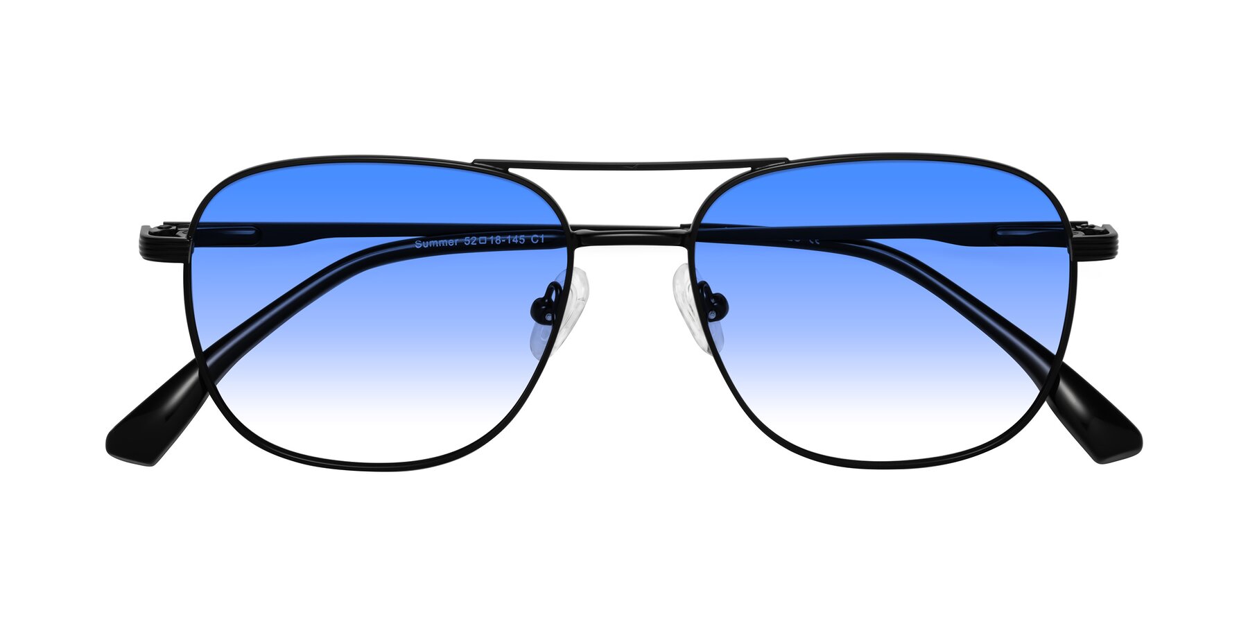 Folded Front of Summer in Black with Blue Gradient Lenses