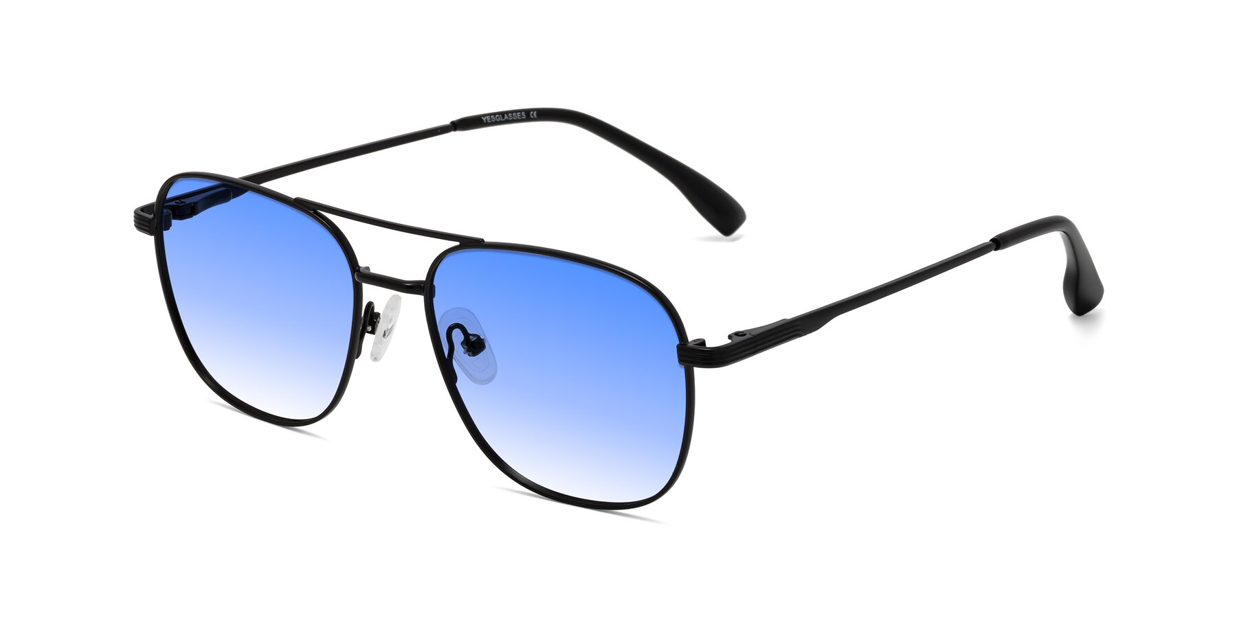 Angle of Summer in Black with Blue Gradient Lenses