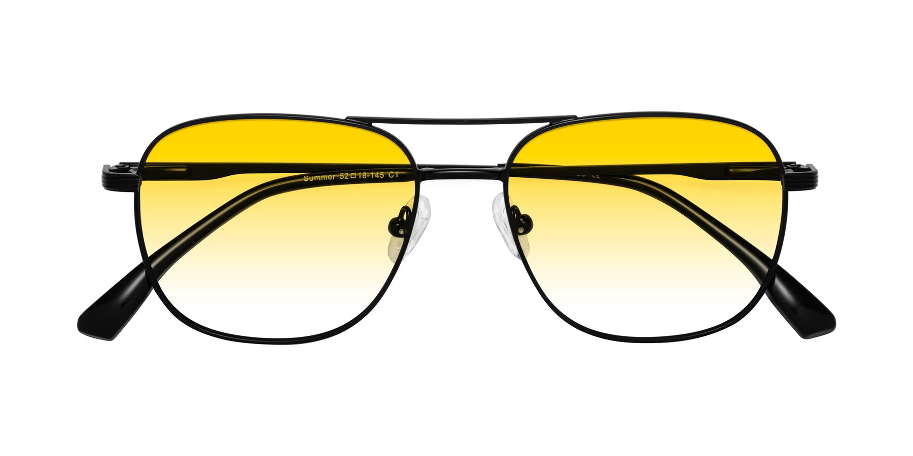 Folded Front of Summer in Black with Yellow Gradient Lenses