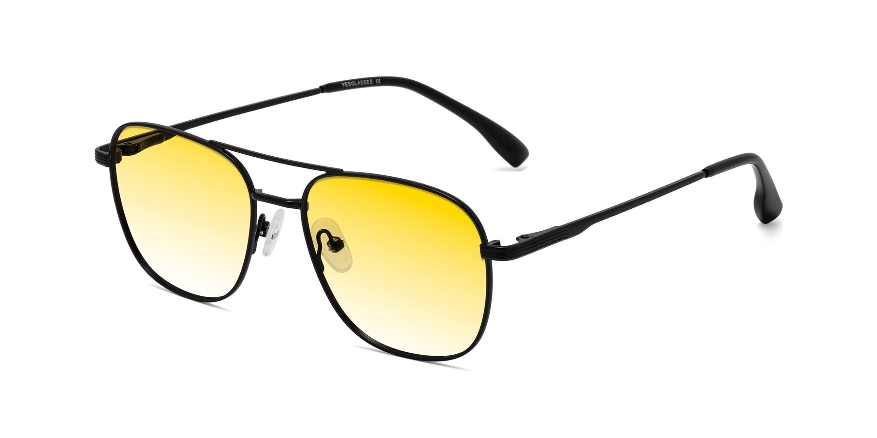 Angle of Summer in Black with Yellow Gradient Lenses