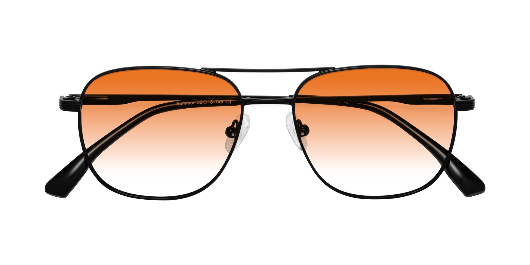 Folded Front of Summer in Black with Orange Gradient Lenses