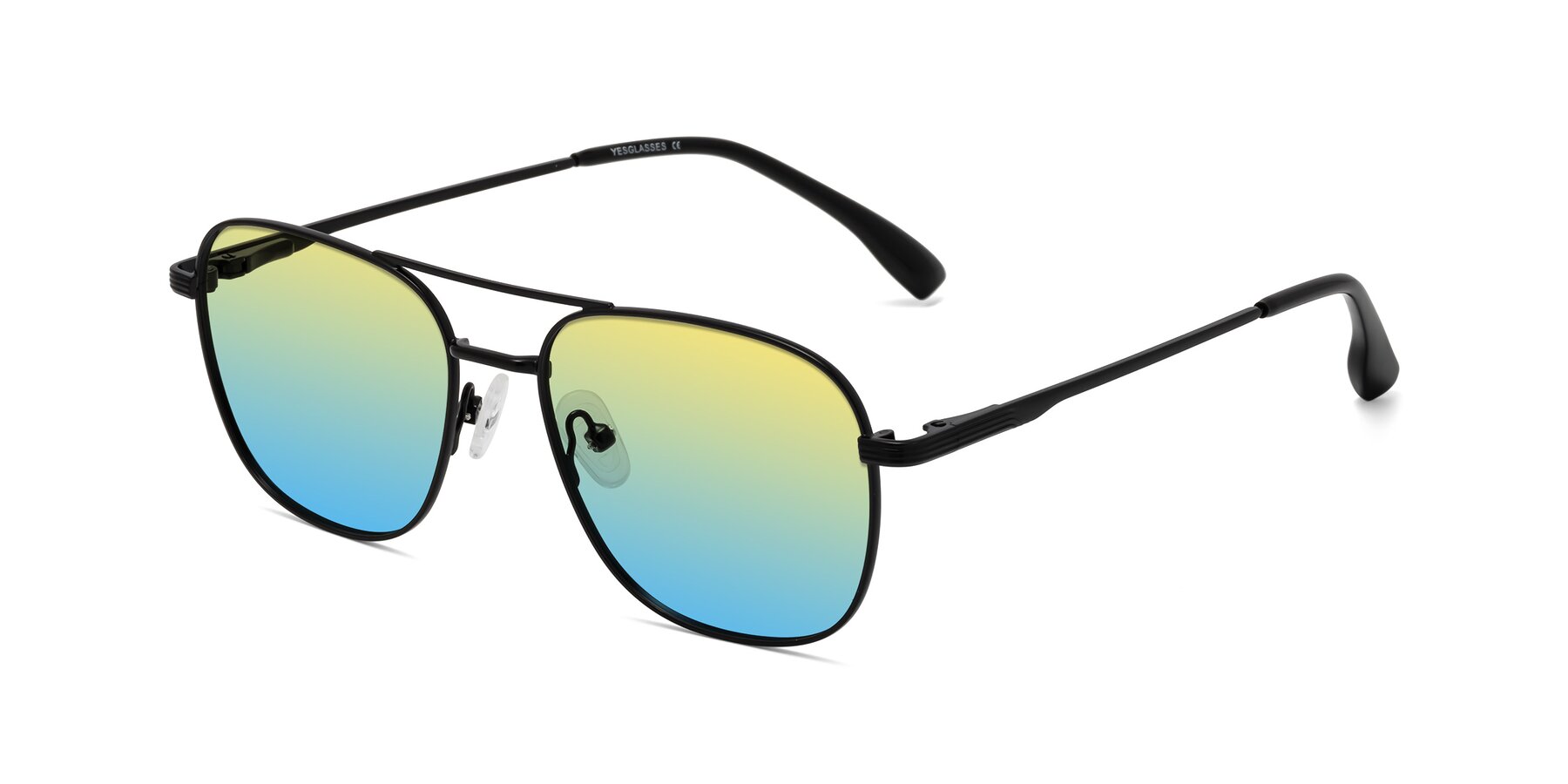 Angle of Summer in Black with Yellow / Blue Gradient Lenses