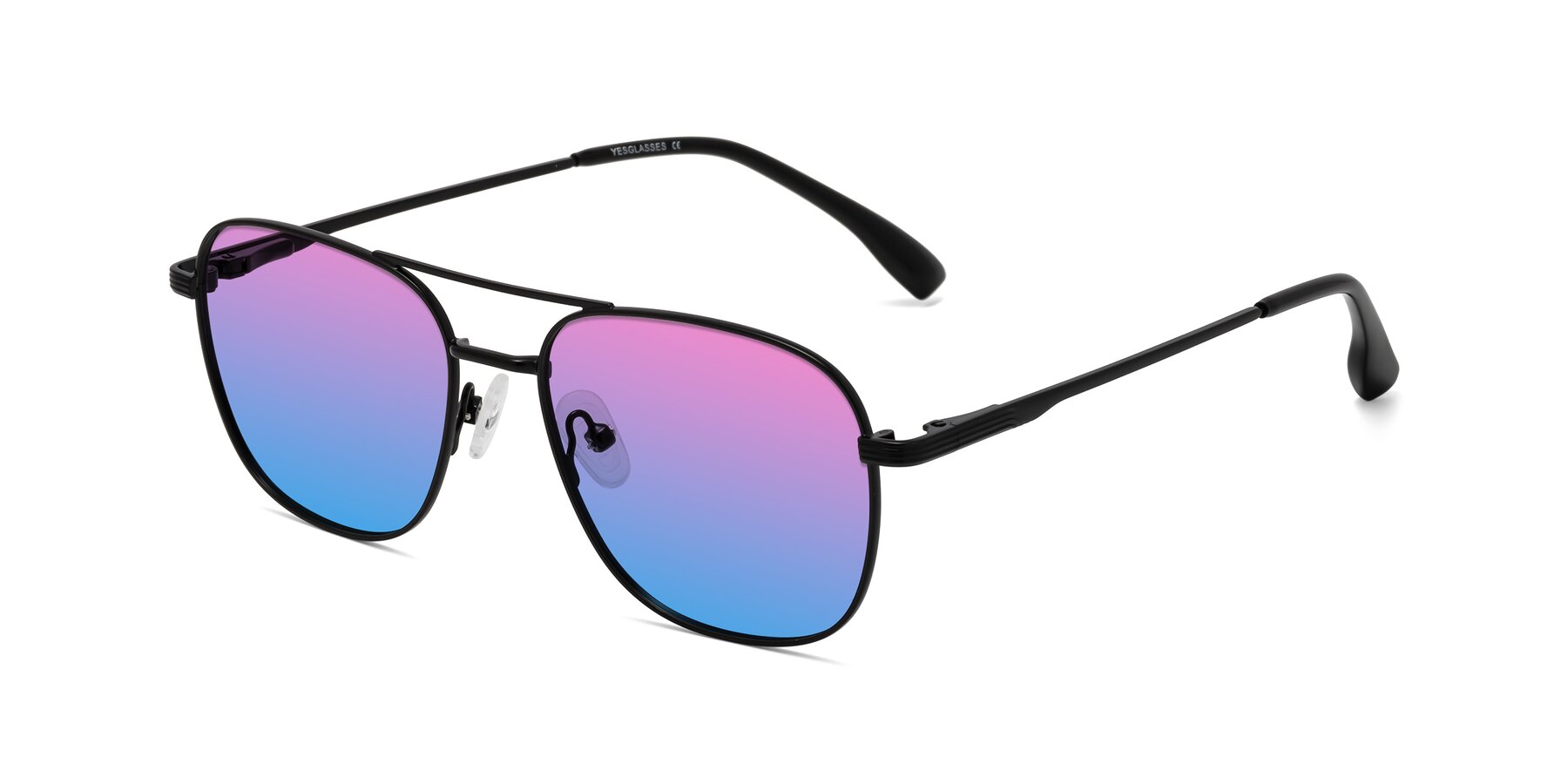 Angle of Summer in Black with Pink / Blue Gradient Lenses