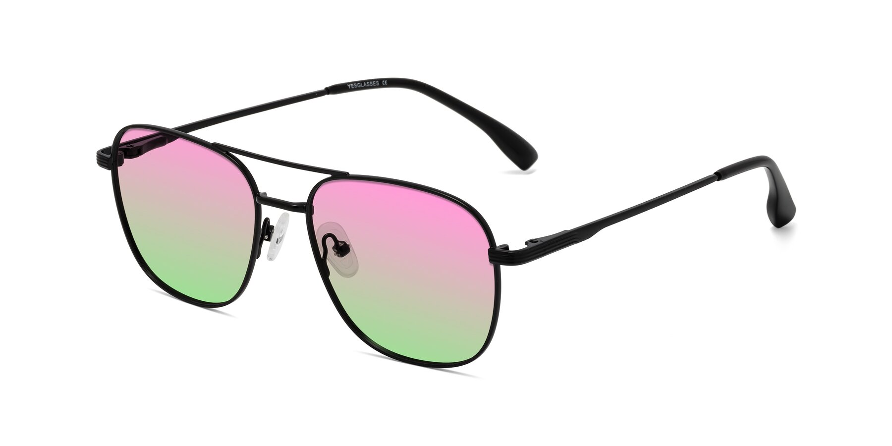 Angle of Summer in Black with Pink / Green Gradient Lenses