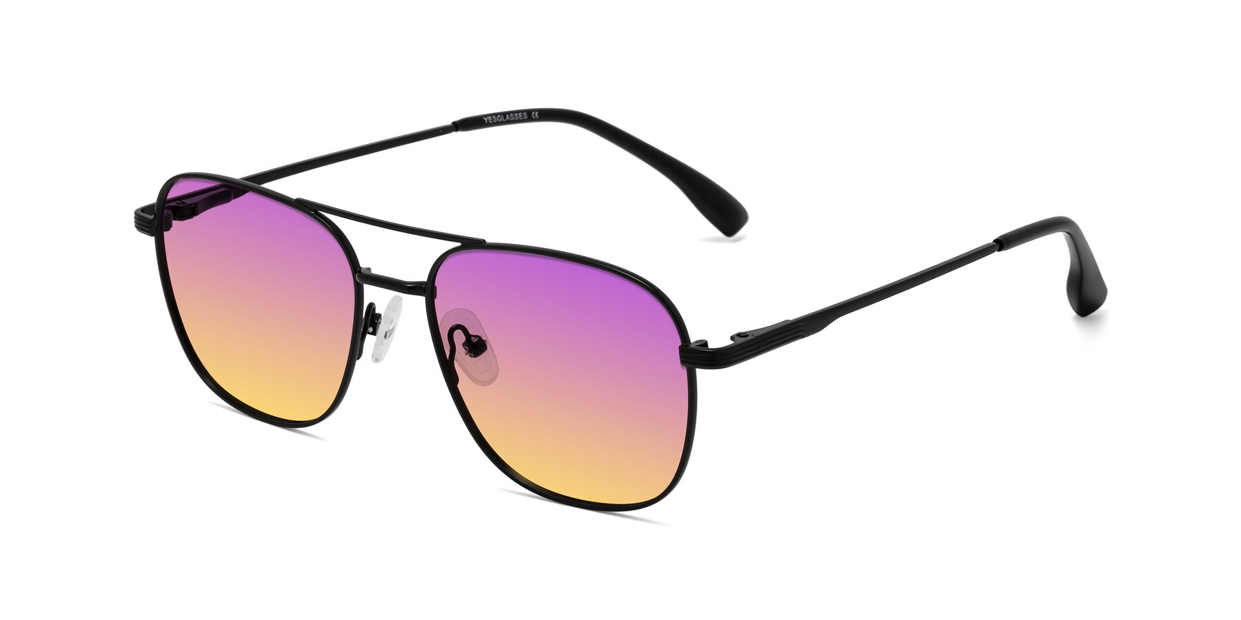 Angle of Summer in Black with Purple / Yellow Gradient Lenses