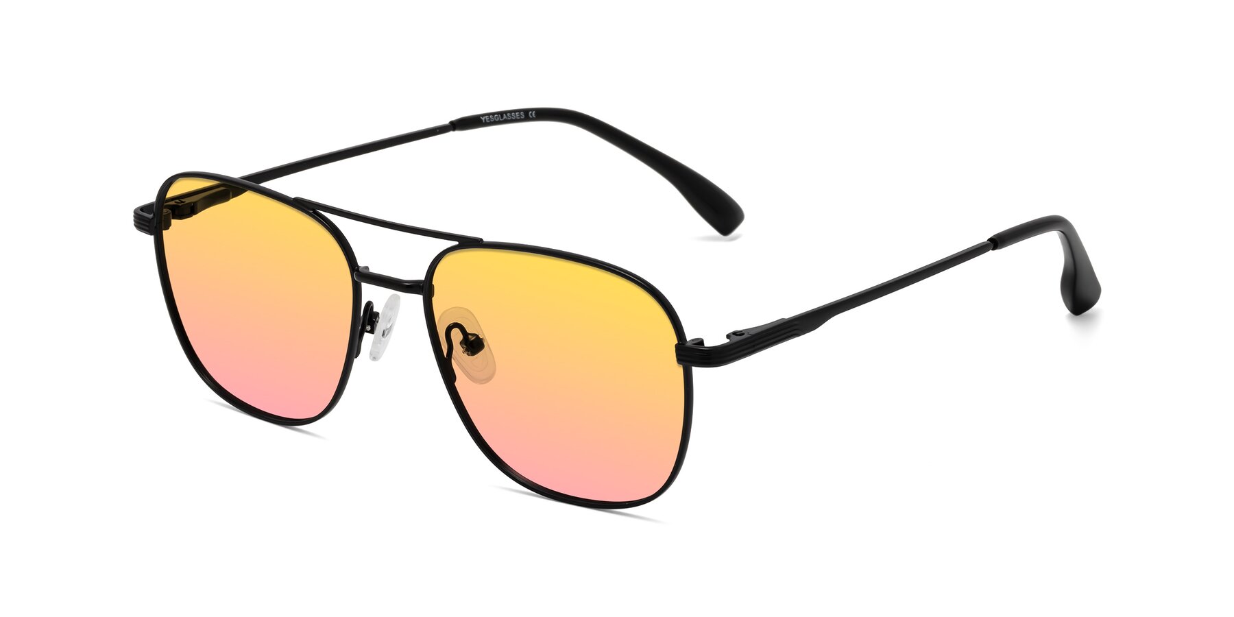 Angle of Summer in Black with Yellow / Pink Gradient Lenses